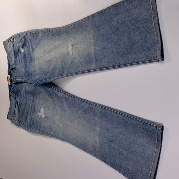 l.e.i. Ashley Low Rise Slim Boot Distressed Lite Blue Jeans Junior Size 17 Short - Picture 10 of 17